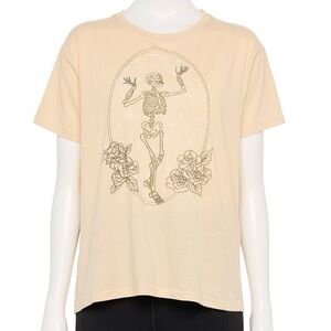 Mighty Fine Skeleton and roses Tshirt Size Small (NWT)